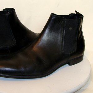 ZARA MENS BLACK LEATHER ANKLE BOOTS BOTAS SIZE 12M